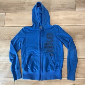 Nike Youth Hoodie Blue Size M (8-10) Full Zip Sweatshirt